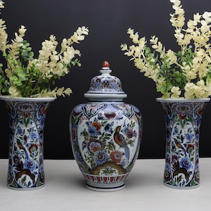 Unique Deft Pottery Ceramic Vase Set in Rare Multi Colors | Decorative Delft Vase-Unique Gift Ideas