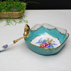 Porcelain Serving Bowl & Ladle | French Decor Kitchenware | Table Decor Serving Dish | Wedding Gift and Unique Gift Deals