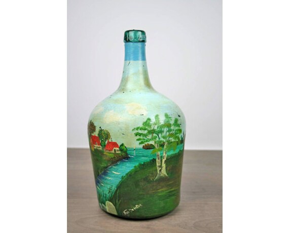 Hand Painted Wine Bottle V Levante Spanish Wine Etsy