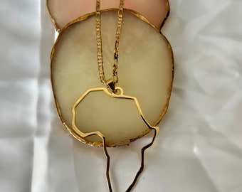 Africa map necklace pendant- outline