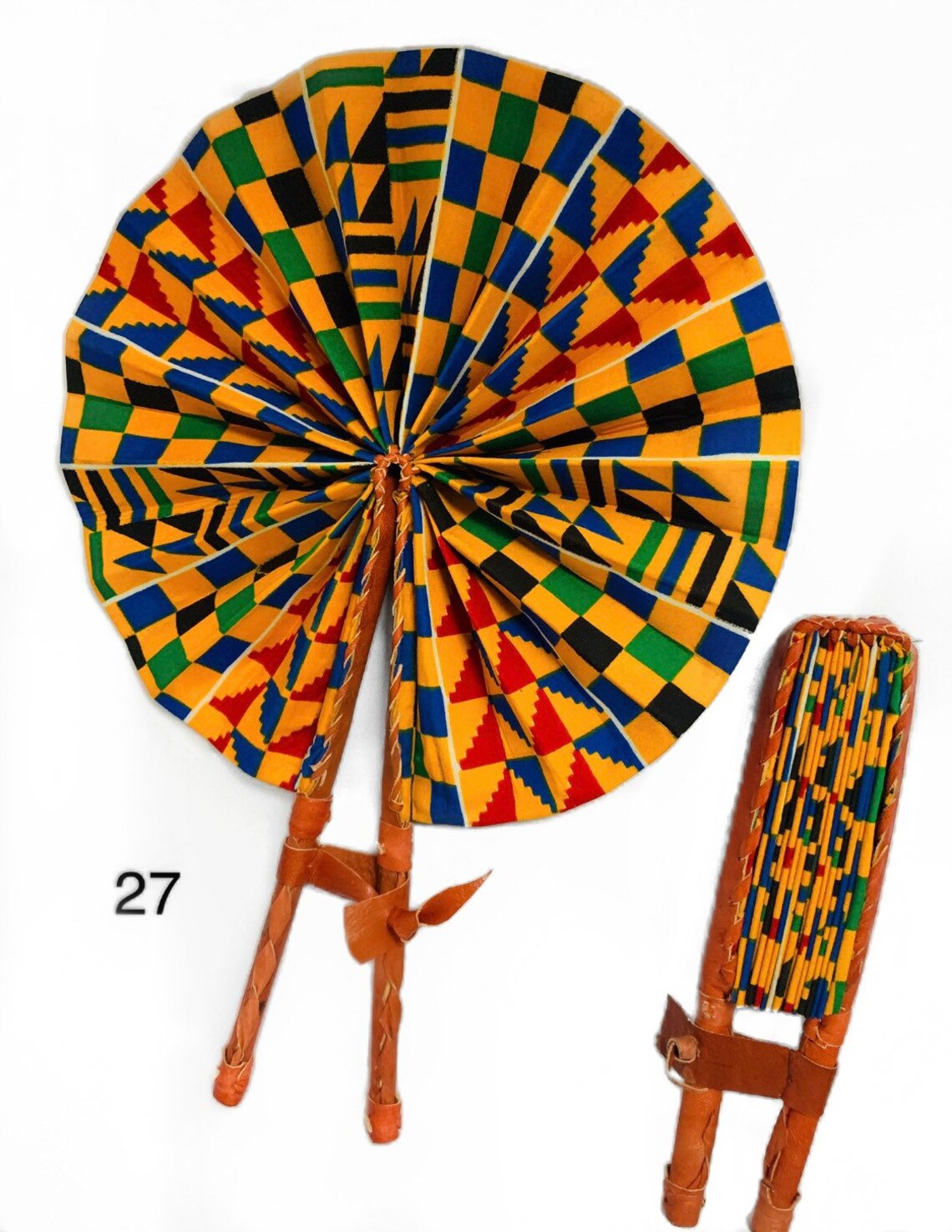 Motherland Fans African Ankara Print Handheld Folding Hand Etsy