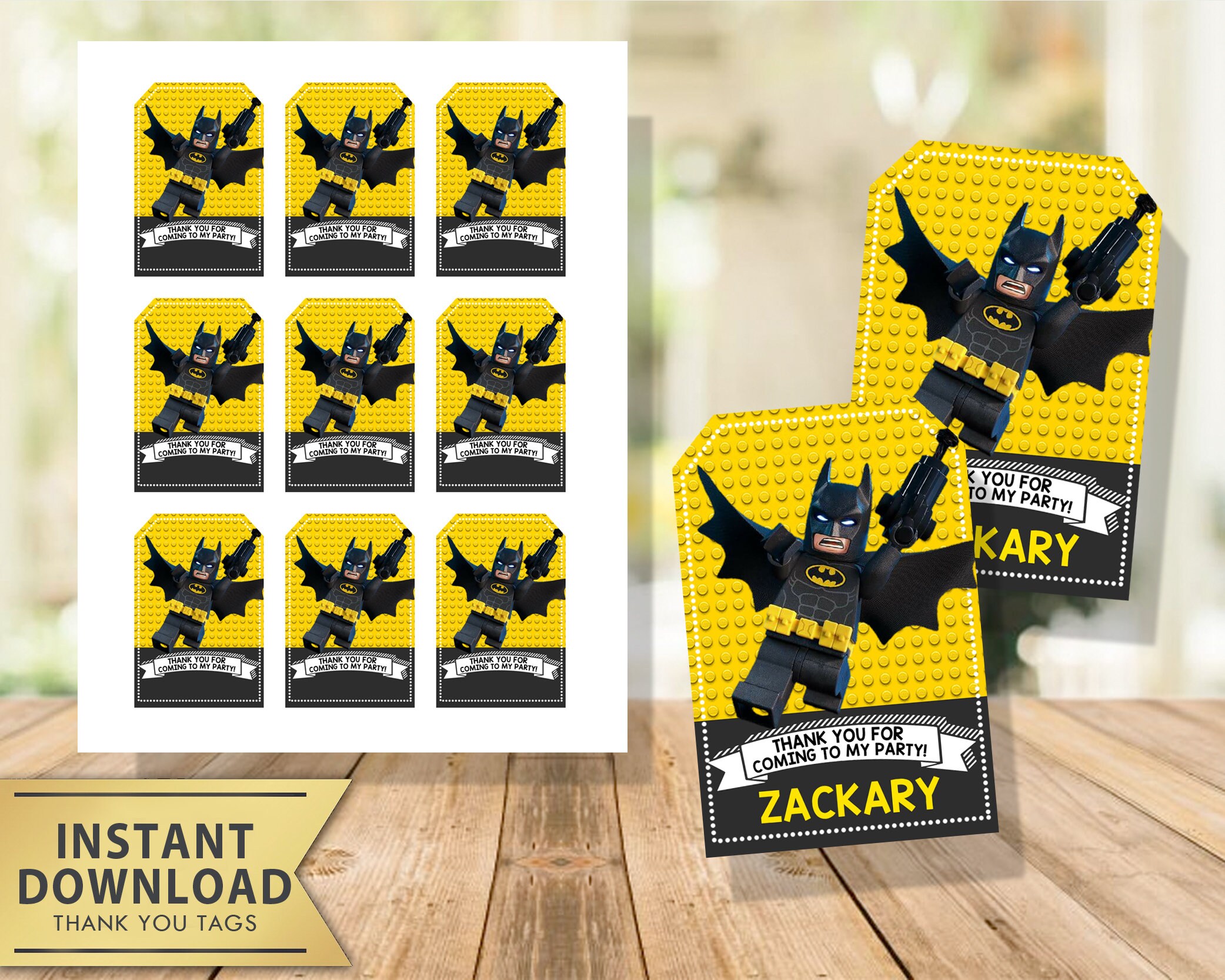 Batman Thank You Tags Batman Superhero Favor Tags Batman Etsy