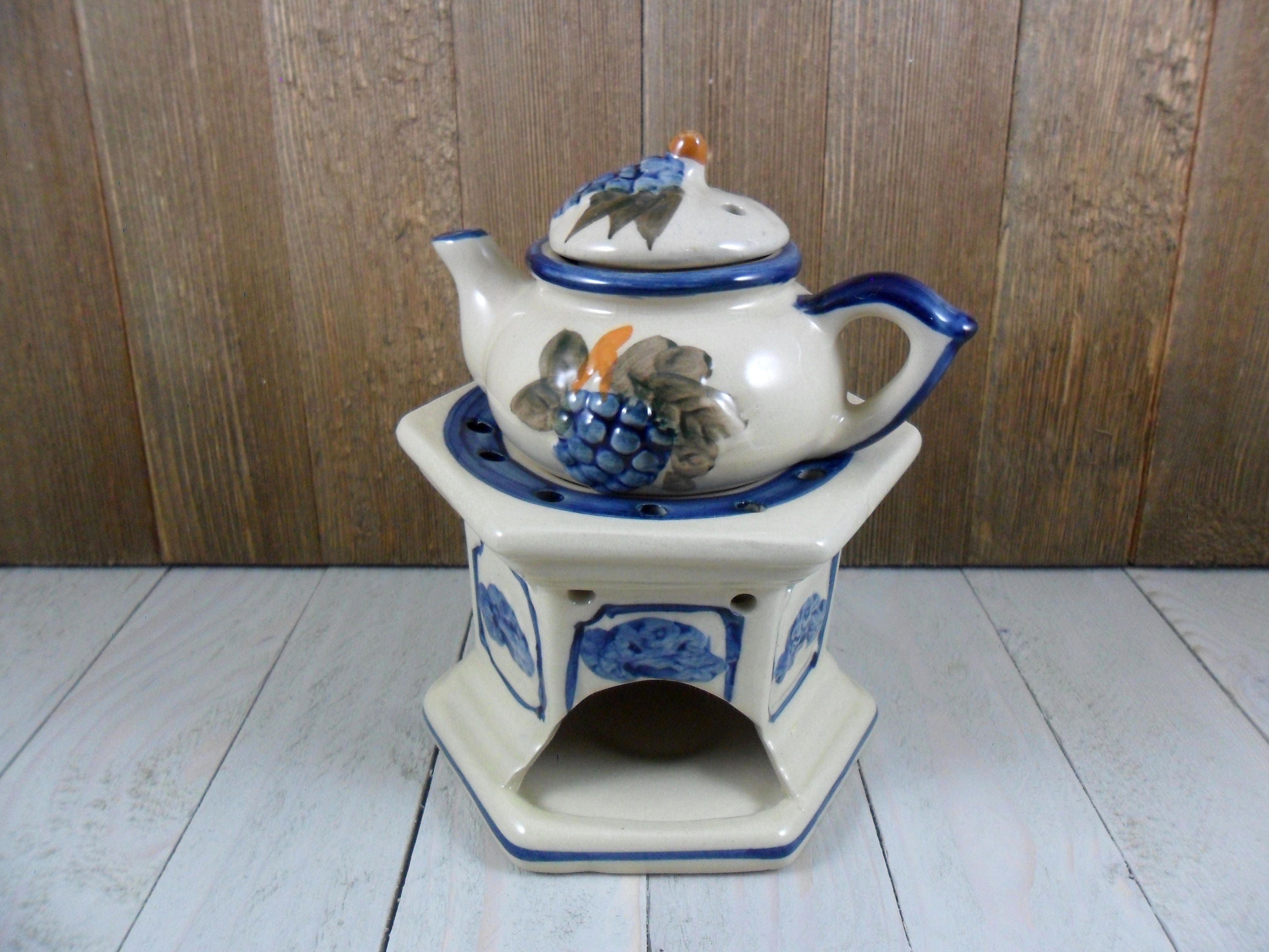 Potpourri Candle Warmer Teapot Simmering Pot Vintage Grape Etsy