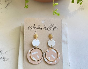 Nude Confetti Hoops