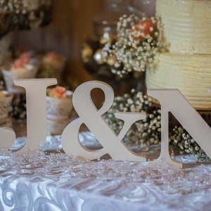 Wedding initials - Wood letters wedding décor - Personalized bride and groom sign