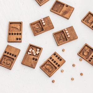 Wooden Counting Trays – Montessori Math Manipulatives with Beads