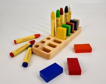 Montessori materials, Stockmar Crayons holder, Homeschool tools for Montessori classroom, holder for sticks or blocks - 4 different options