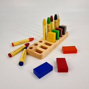 Montessori materials, Stockmar Crayons holder, Homeschool tools for Montessori classroom, holder for sticks or blocks - 4 different options
