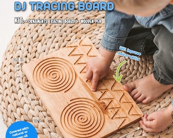 Wooden Shape Tracing Board, Montessori Fine Motor Writing, Homeschool Learning Resource, Educational Wooden Toy