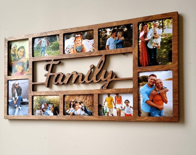 Marco de imagen de texto personalizado - Collage de marco de imagen - Marco de imagen de collage - Marco de fotos - Regalo del día del padre - regalos familiares personalizados