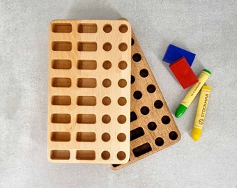Stockmar Crayons holder, Homeschool, Preschool tools for Montessori classroom, holder for sticks or blocks, Montessori materials, 4 OPTIONS