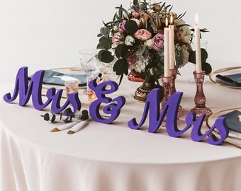 Mrs and Mrs wedding sign, Photo Props, royal wedding decor, Danish pastel wedding decor, groovy wedding decor, LGBTQ Wedding decor