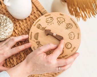 Weather Wheel Toy - Preschool Teaching - Weather station for kids, toddler gifts, weather board, montessori weather chart