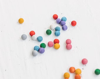 Colored Wooden Balls, Montessori Color Sorting, Sensory Counting Counters, Homeschool Loose Parts Resource