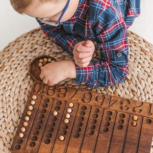 Montessori math manipulative, Wooden Numbers and Counting, Waldorf Homeschool materials kit, Charlotte Maison preschool resources, wood toys