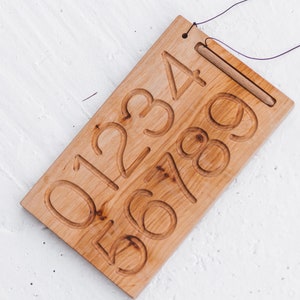 Tracing board Preschool learning toys, teacher gift, montessori materials, Wooden Numbers, Waldorf toys,  educational toys, montessori math
