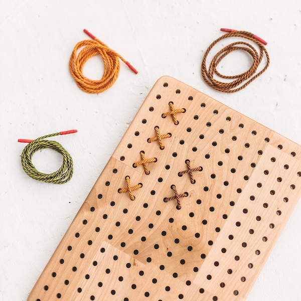 Toddler busy lacing board - Wooden Waldorf toys - toddler fine motor toys - baby girl gift