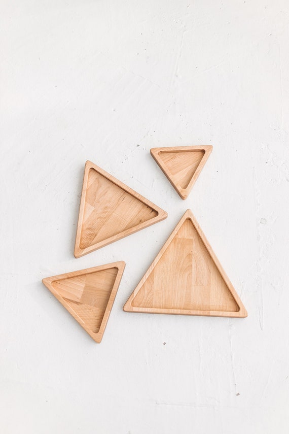 Wooden Tray Triangle Decor Wooden Pretty Decorative Trays