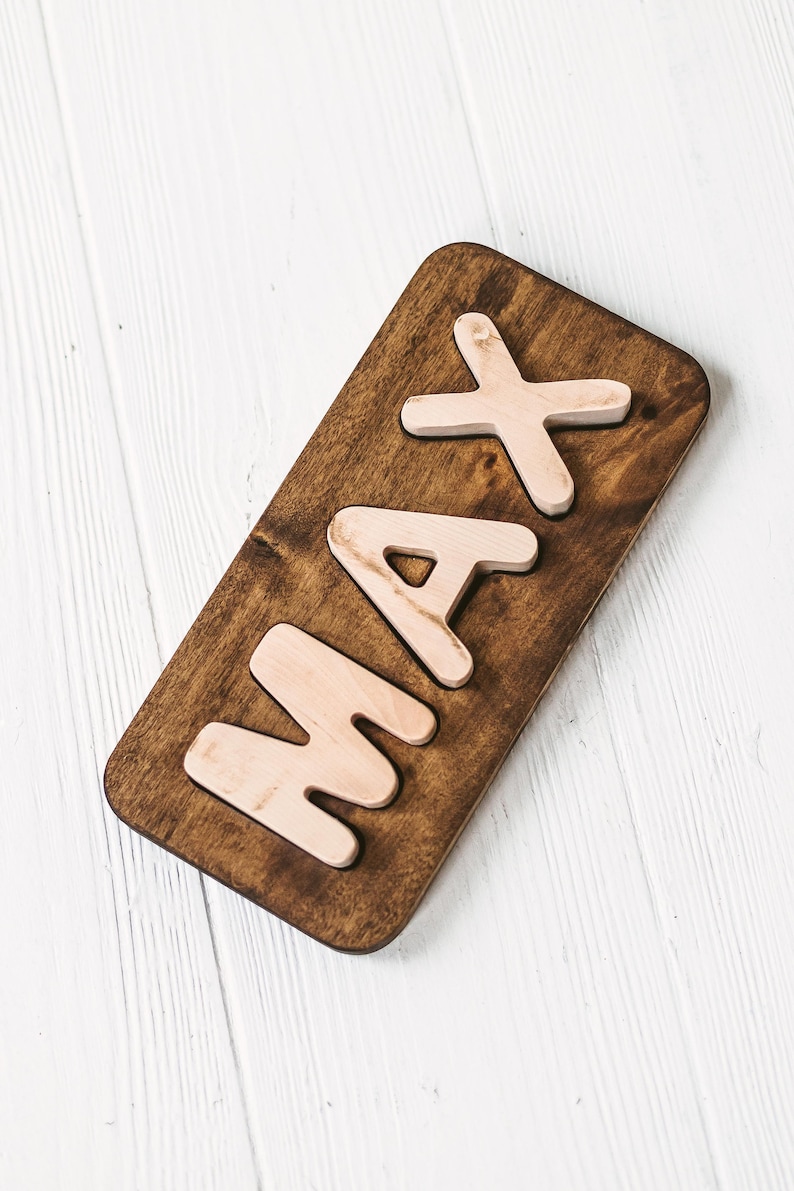 Solid Wood Name puzzle Personalized name puzzle for toddler Etsy