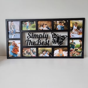 Black personalized text picture frame, Multi photos collage, couple gift, Wedding or anniversary gift, Custom family gifts, Home wall decor