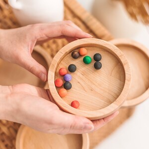 Counting Plates for Kids and Home Decor - VERSATILE wooden Montessori learning tools, materials, toys - educational sorting toddlers game