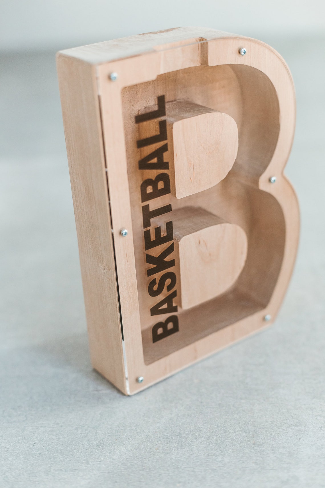 Coin Bank Lettering Personalized Letter Wooden Piggy Bank - Wooden Coin Bank - Children ...