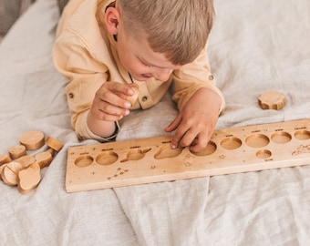 Rompecabezas de madera del sistema solar, modelo espacial Montessori, juguete educativo de astronomía STEM, regalo de ciencias.