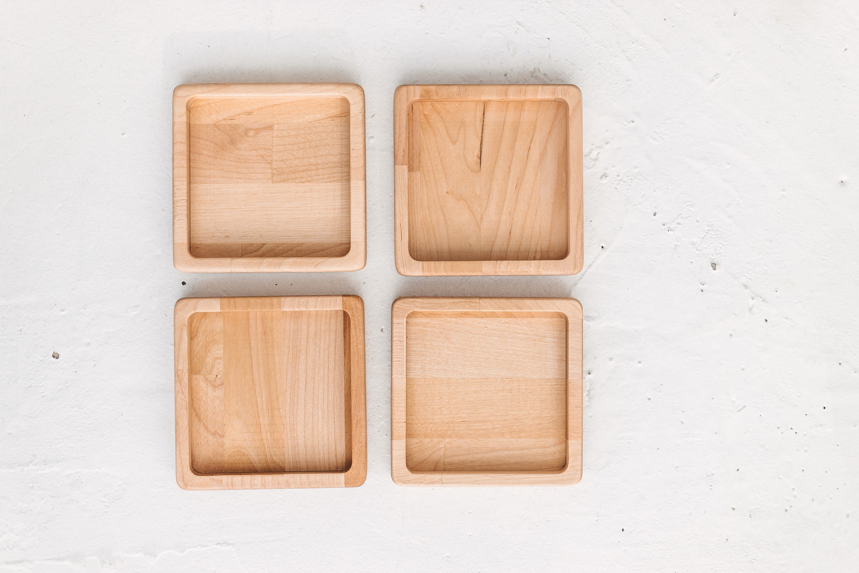 Square wood decorative tray 4 sizes 2 colors Solid wood Etsy
