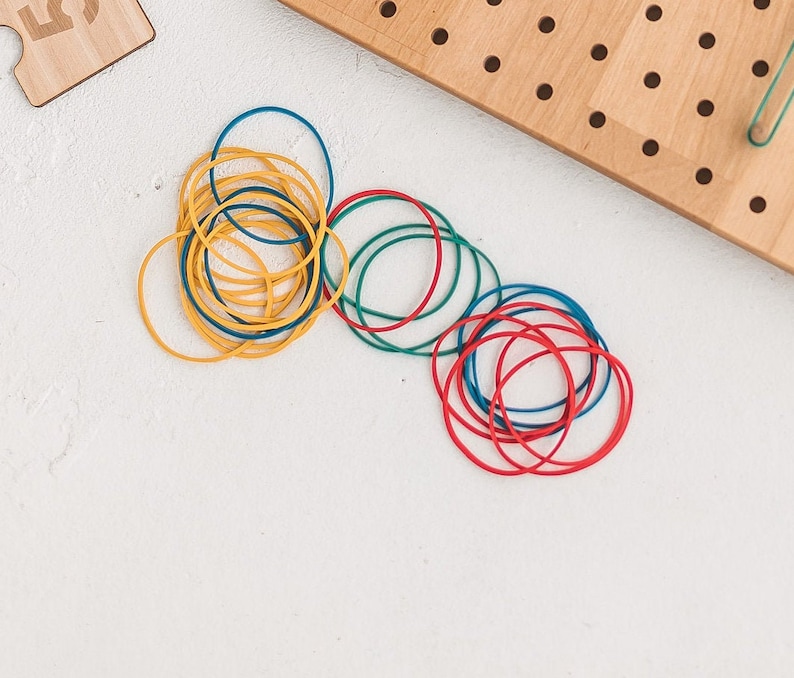 Colorful Rubber Bands Addition to Wood Geoboard Pegboard for Etsy