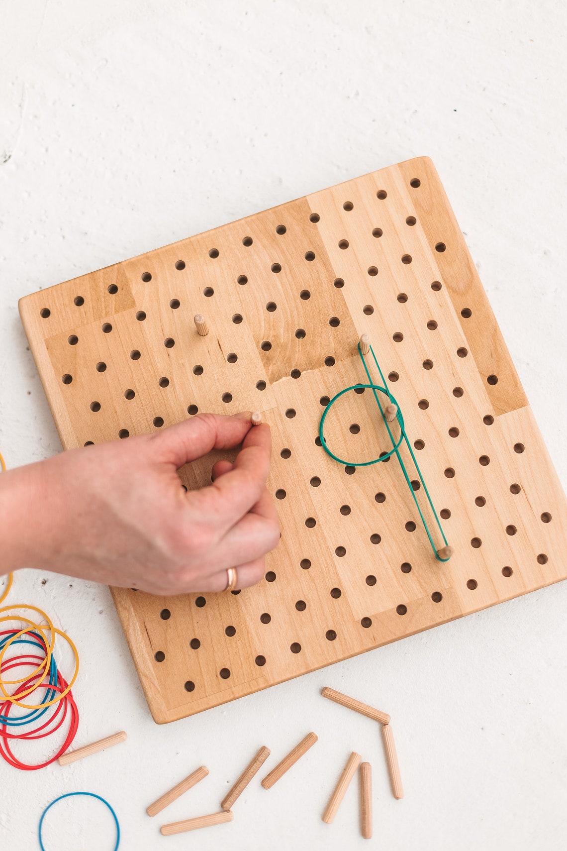 Colorful Rubber Bands Addition to Wood Geoboard Pegboard for Etsy