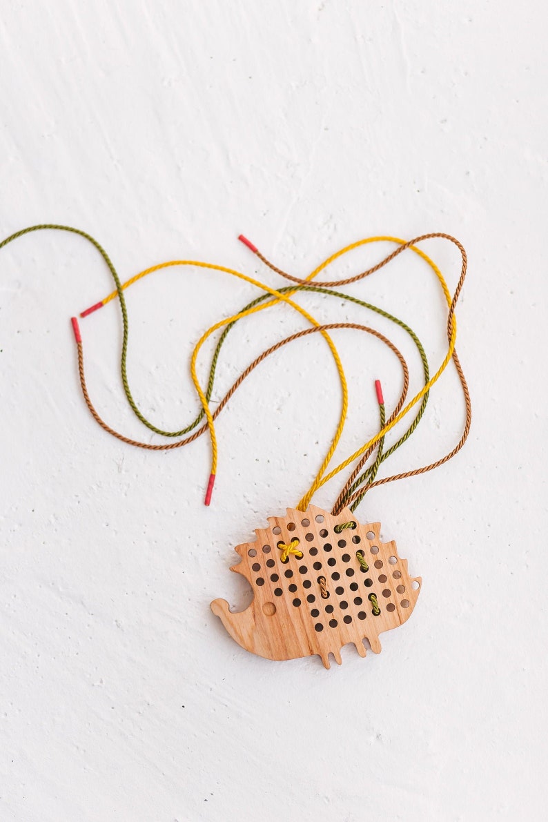 Montessori Toddler Wood Lacing Toy BIRD - Threading Activities by ...