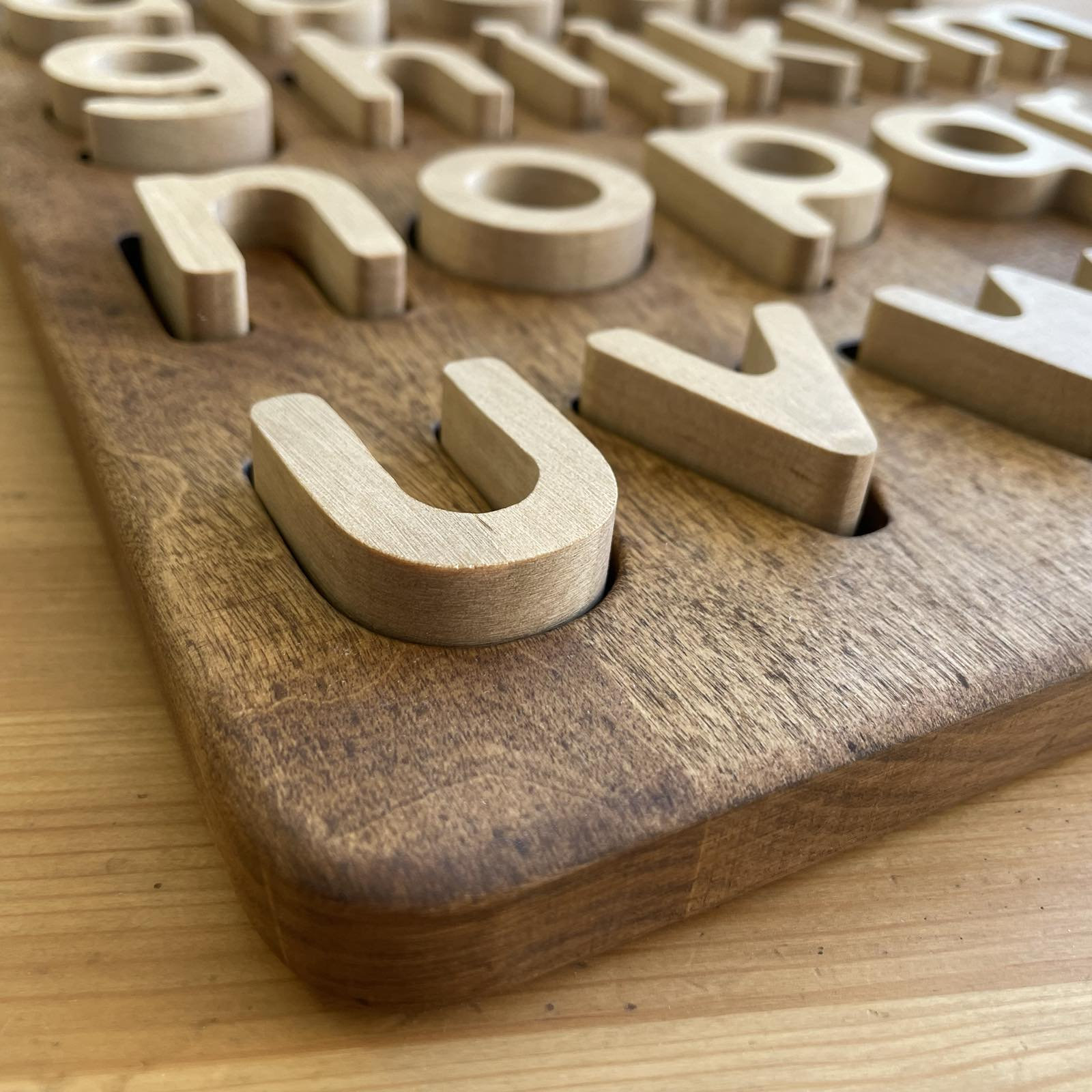 Wooden Alphabet Puzzle Montessori Letters for Toddlers and | Etsy