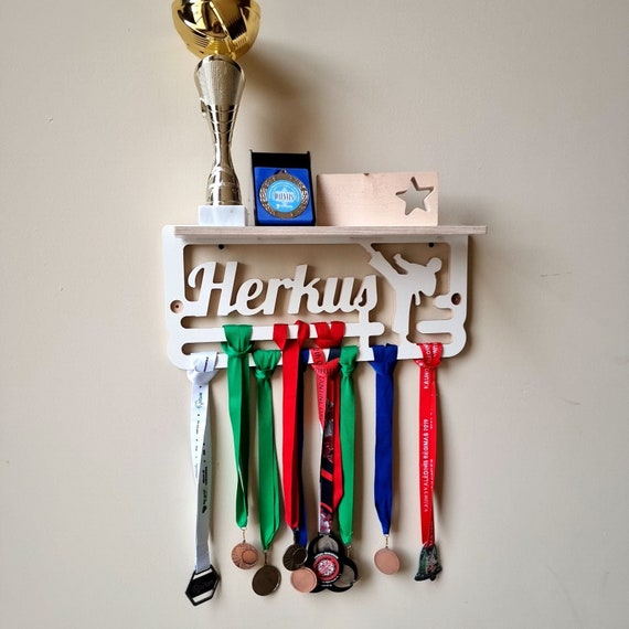 Personalised Medal Hanger holder Display For Craft Hobby 2 Tier Wood MDF 