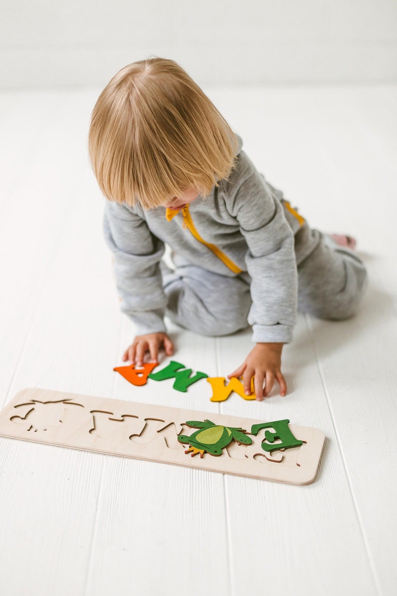 children personalised toy,Wooden Jigsaw Puzzle,educational toys,second Birthday baby girl prince toy Custom name puzzle with frog prince