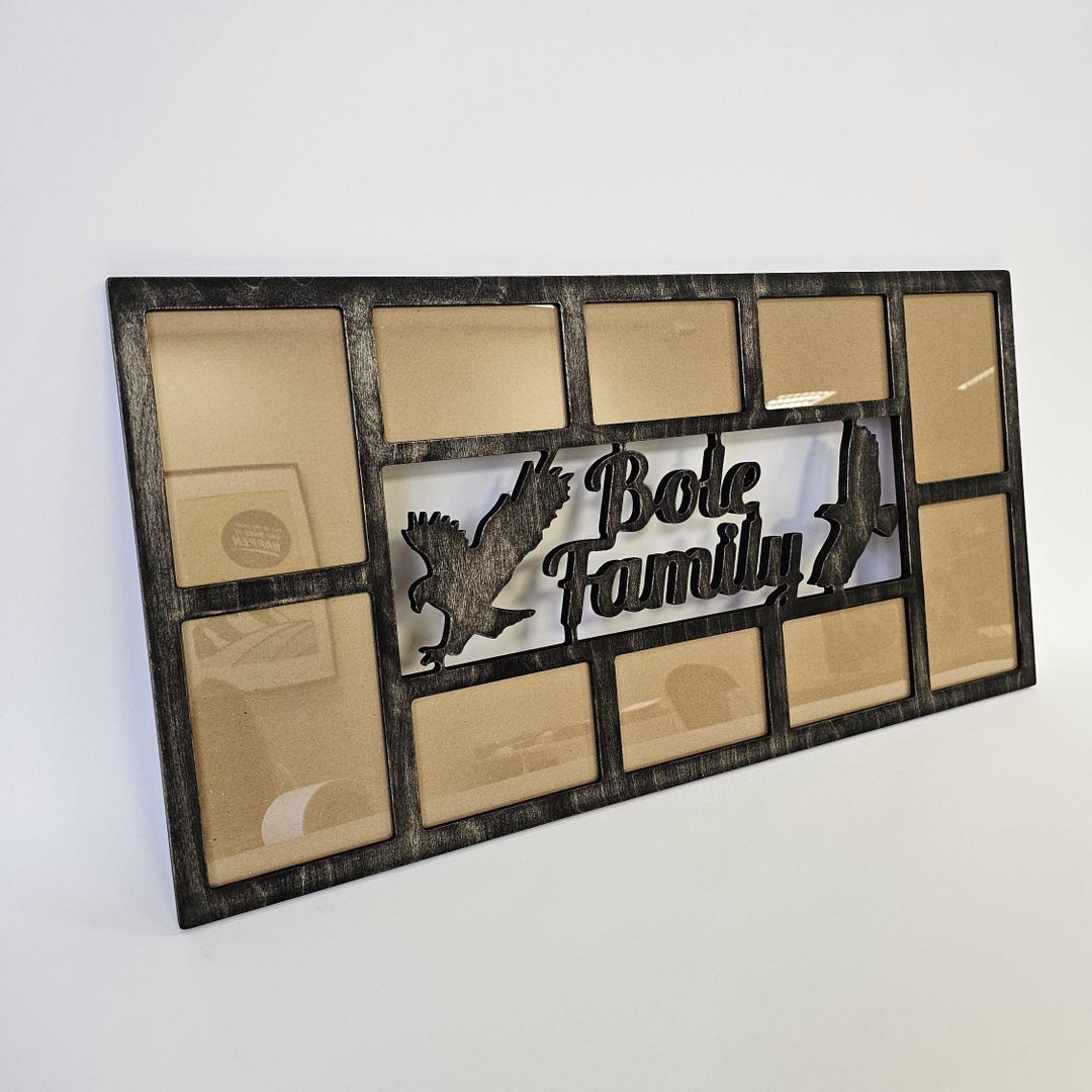 Wooden Photo Frame With Eagles, Photo Collage Custom Frame Wood Frame ...