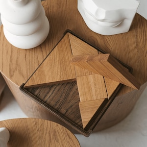 Wooden Tangram Puzzle, Custom Engraved Jigsaw Puzzle, Personalized gift, Christmas Gift, Engraved Gift, Wooden toys, Wooden business gift