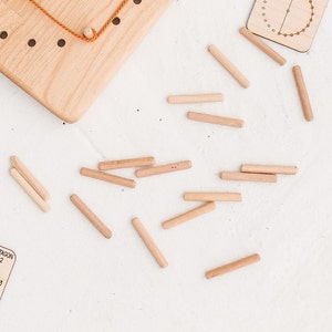 Small wooden Pegs for geoboard or pegboard for kids learning toys image 1