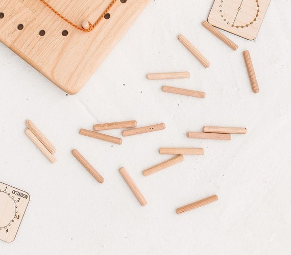 Small Wooden Pegs for Geoboard or Pegboard for Kids Learning Toys