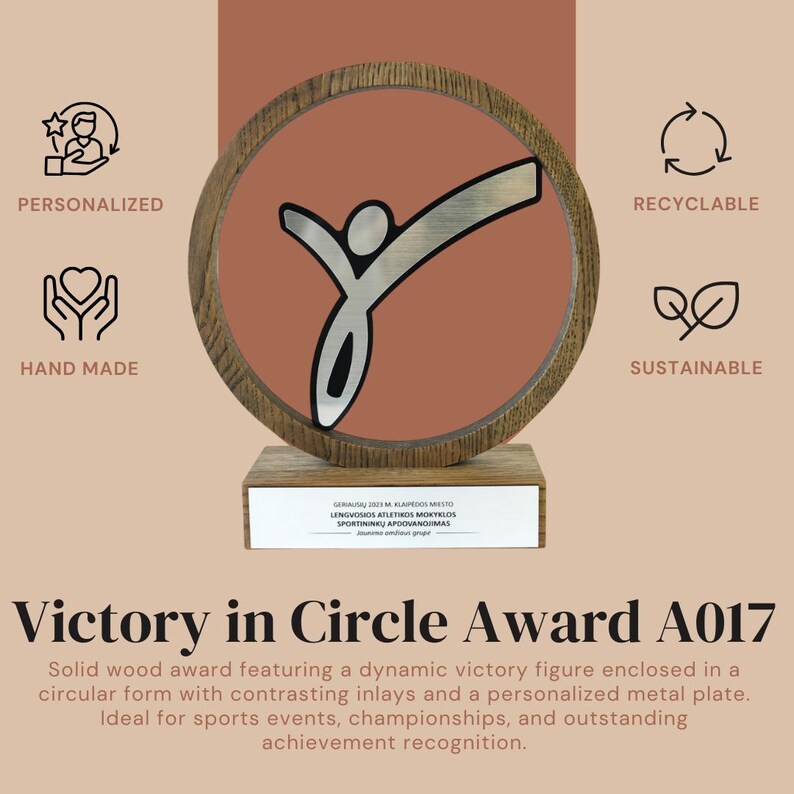 Dance Awards and Custom Trophy Wooden Award - Music Awards, Engraved Plaque, Award Plaque for Performance Personalized Gift Custom Award Set image 3