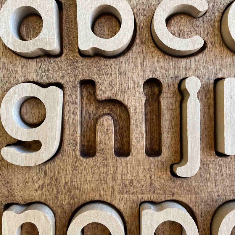 Wooden Alphabet Puzzle Montessori Letters for Toddlers and | Etsy