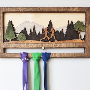 Medal display Running marathon SMALL EDITION for Female couple, Custom hanger, Gift for female couple, Medal rack, Runners gift for women