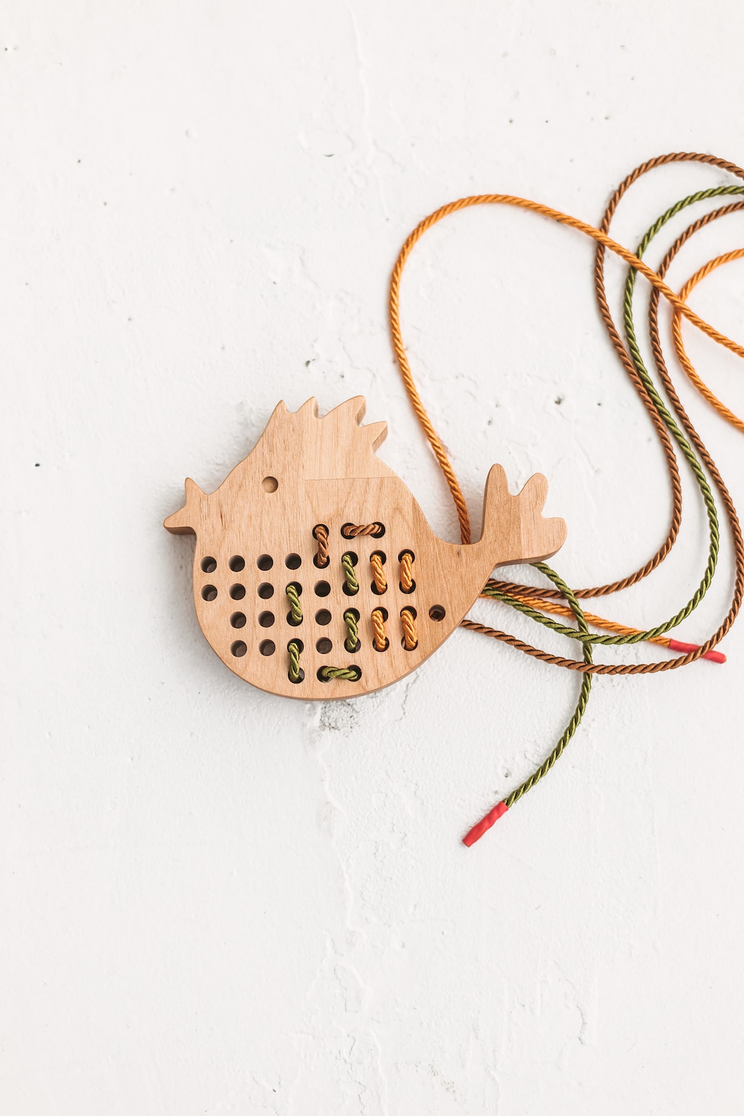 Montessori Toddler Wood Lacing Toy BIRD - Threading Activities by ...