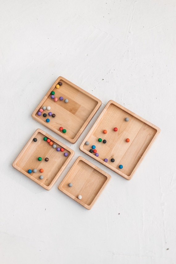 Montessori Materials Wooden Sensory Trays Etsy