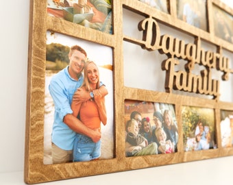Big Family Christmas Gift, Collage Picture Frames for Wall, Custom Text Picture Frame, Picture Frame Collage, Wedding or Anniversary Present