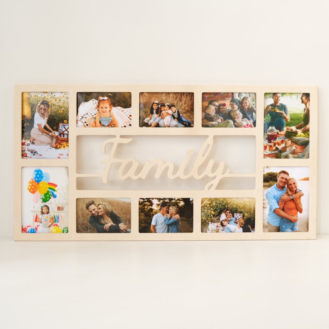 New Family Collage Picture Frames for Wall Custom Text Etsy