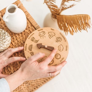 Preschool Teaching Weather clock, Wood weather wheel, Weather station for kids, toddler gifts, weather board classroom resources, materials