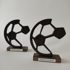 Wooden Soccer Trophy, Custom Football Trophy, Soccer coach gifts, Wood award, Soccer gifts, Personalized wooden award, Football player gifts