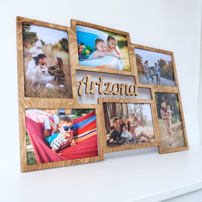 Custom collage picture frames, multiple picture frame, wooden multi photo frame, wooden wall decor, personalized family gift, wood signs image 3