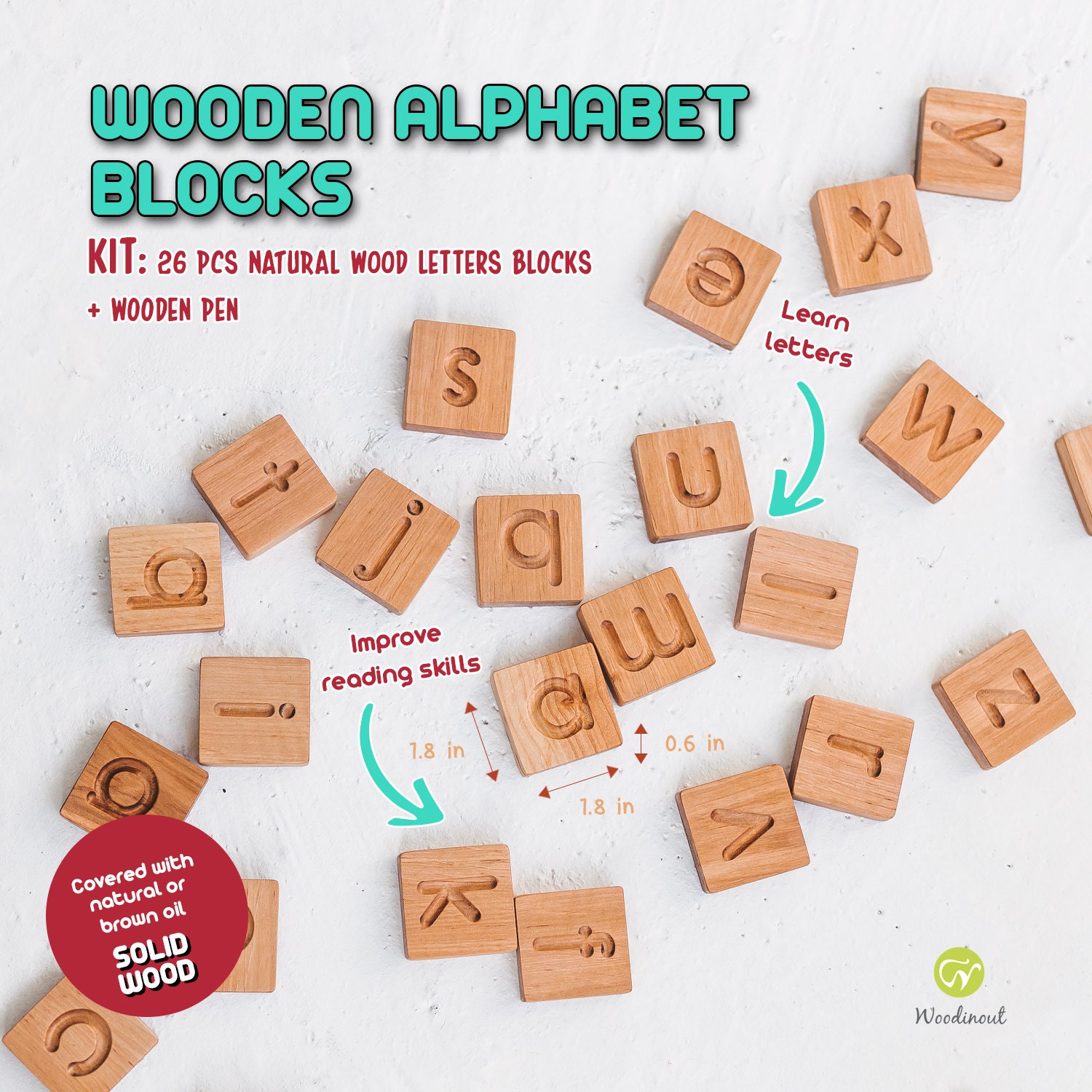 26PCS Montessori Educational Toy Preschool Learning Letter Tracing Alphabet 