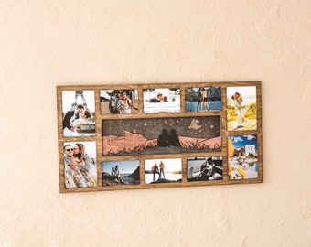 Custom Collage Frame, Couple Picture frame collage, Love story Collage picture frame,  Wedding or anniversary gift - personalized gift